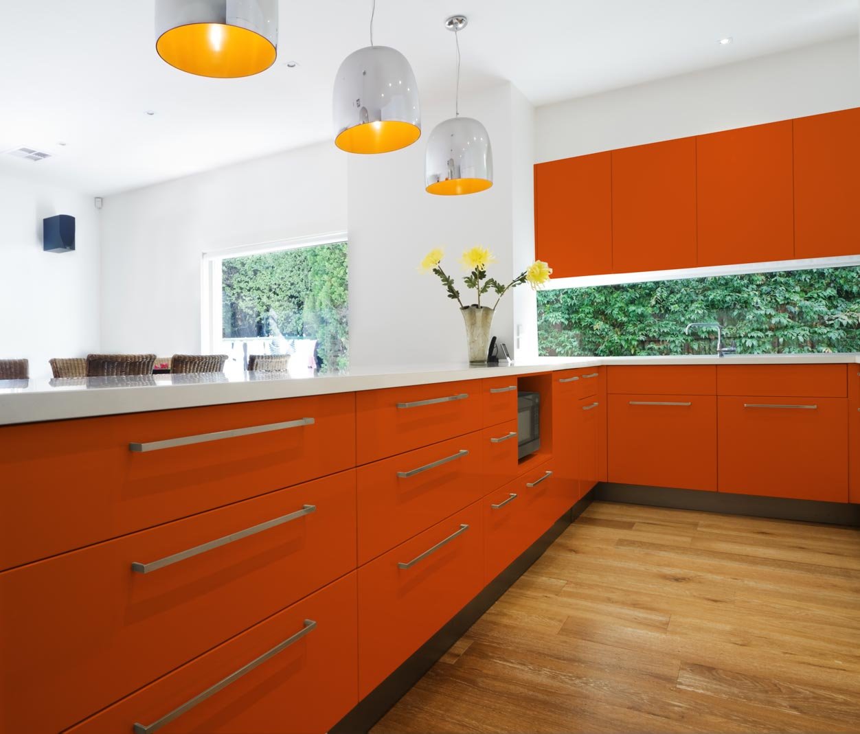 RAL 2004 Pure Orange High Gloss Kitchen Cabinets