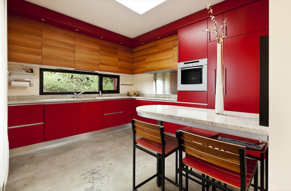 RAL 3020 Traffic Red - Matte Kitchen Cabinets
