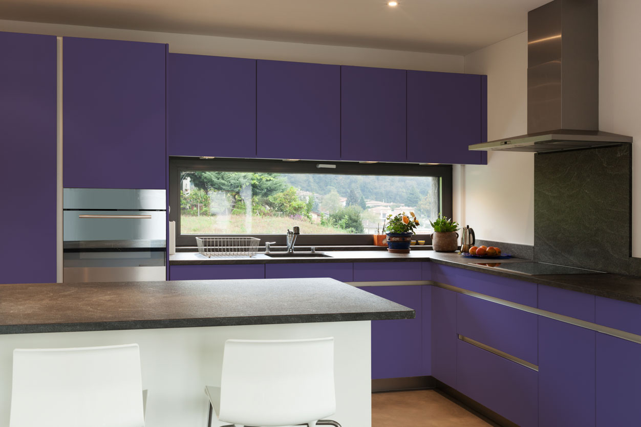RAL 4005 Blue Lilac Matte Kitchen Cabinets
