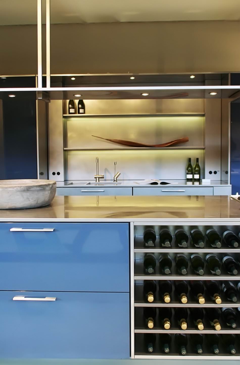 RAL 5012 Light Blue High Gloss Kitchen Cabinets