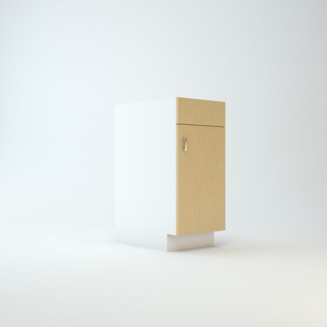 15 inch sink base cabinet with false drawer front and door