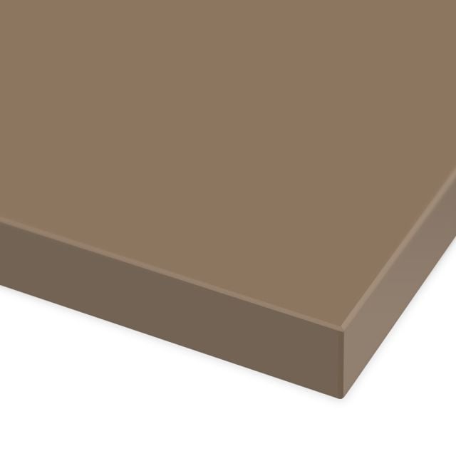 Close-up of cappuccino acrylic wall panel surface with soft matte finish