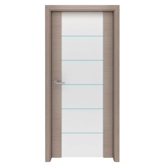 Antique Grey Oak Spindrift Glass Interior Door