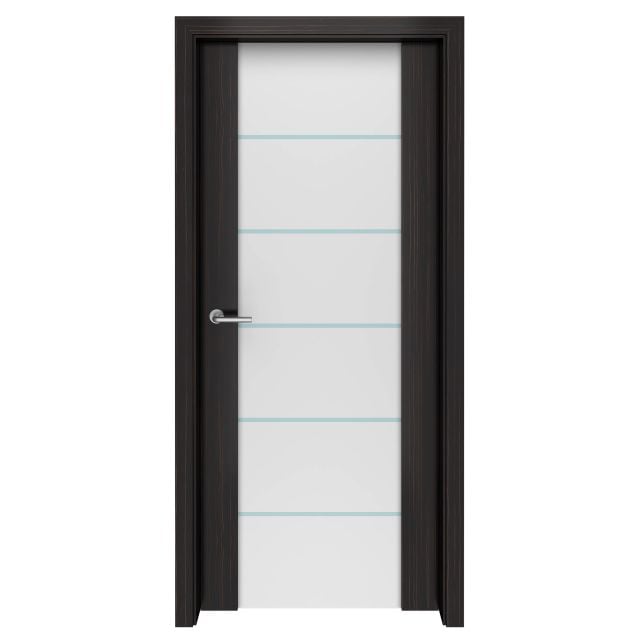 Dark Ebony Macassar Spindrift Glass Interior Door