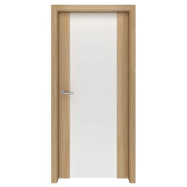 European Oak Storm Glass Interior Door
