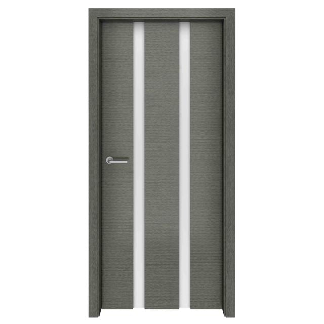 Grey Oak Parallels Glass Interior Door