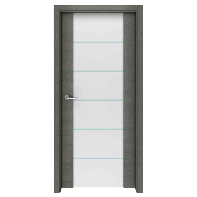 Grey Oak Spindrift Glass Interior Door