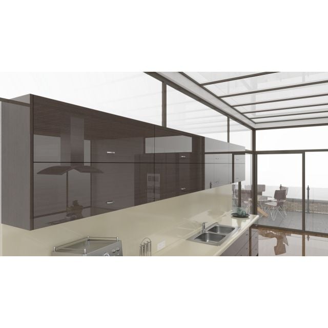 High Gloss Wenge Graphite wood veneer cabinet doors