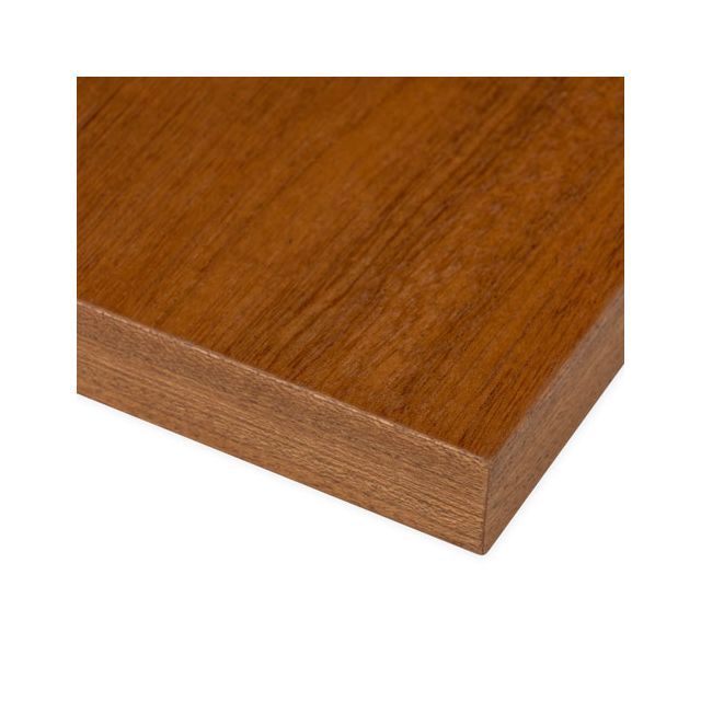 Mahogany veneer cabinet door with finished edge and natural grain