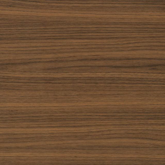 Close up of Poro Noce LS47 walnut laminate cabinet doors showing lively grain and open pore texture
