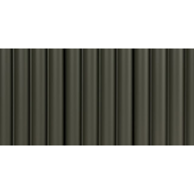 Straight front view of Earth Grey Fluted Slat Wall Panel displaying its fluted design and texture.