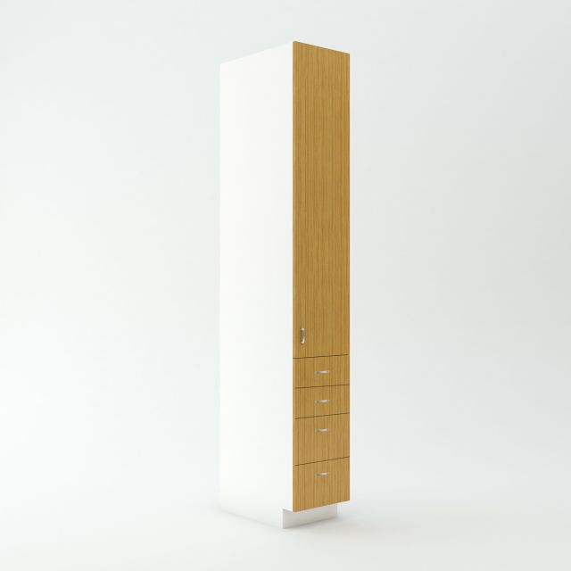 Tall Cabinet 23 3/4 inch Deep 84 inch High 21 inch Wide For Two Drawers and One Door