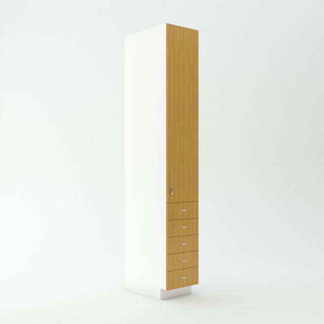 Tall Cabinet 23 3/4 inch Deep 84 inch High 21 inch Wide For Three Drawers and One Door