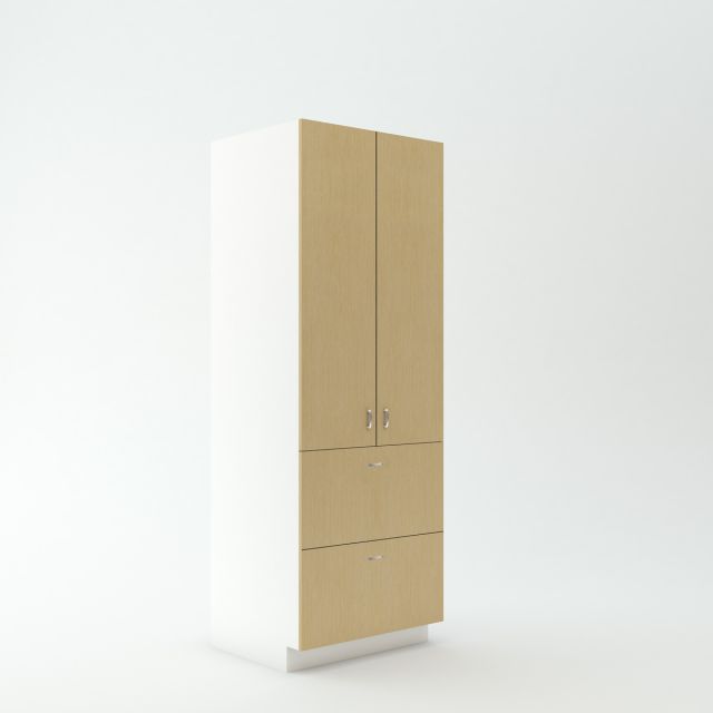 Tall Cabinet 23 3/4 inch Deep 84 inch High 33 inch Wide For Four Drawers and Two Doors