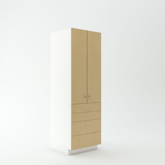 Tall Cabinet 23 3/4 inch Deep 90 inch High 30 inch Wide For Two Drawers and Two Doors