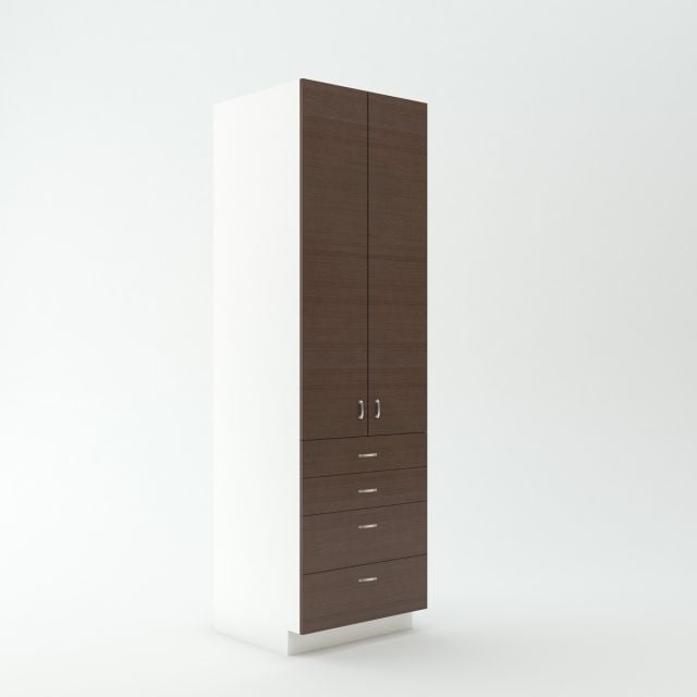 Tall Cabinet 23 3/4 inch Deep 90 inch High 27 inch Wide For Four Drawers and Two Doors