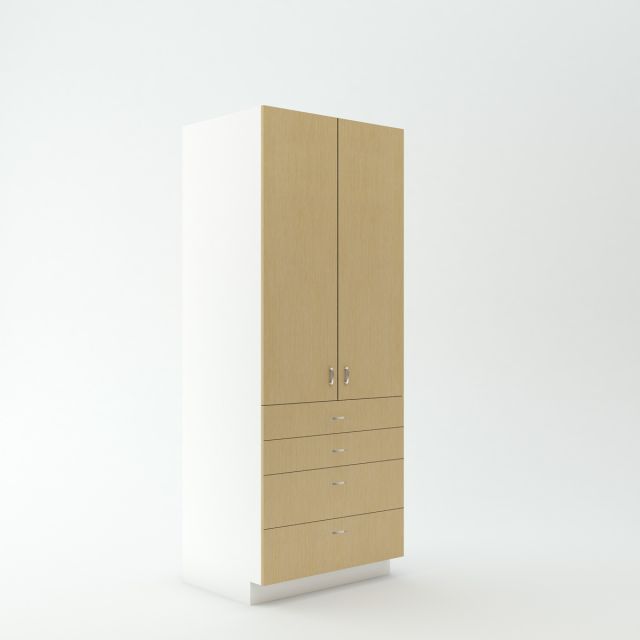 Tall Cabinet 23 3/4 inch Deep 90 inch High 36 inch Wide For Four Drawers and Two Doors