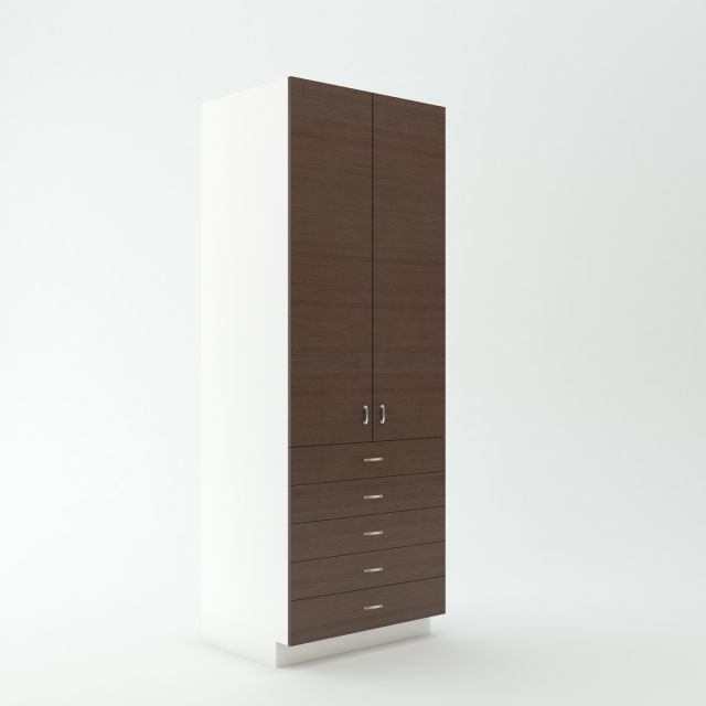 Tall Cabinet 23 3/4 inch Deep 90 inch High 33 inch Wide For Five Drawers and Two Doors