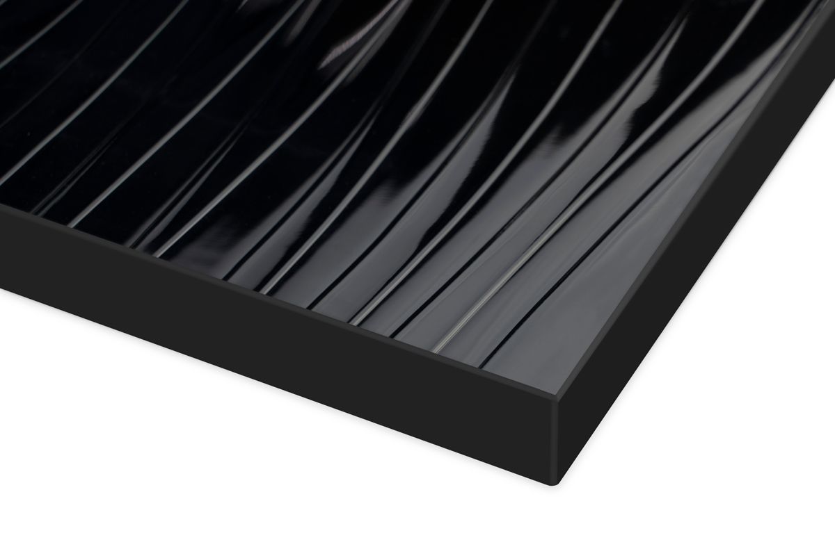 High Gloss Black Wave Pattern Textured wall panels | 27estore