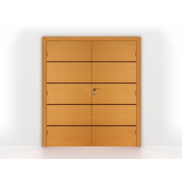Light Oak Stripes Double Interior Doors
