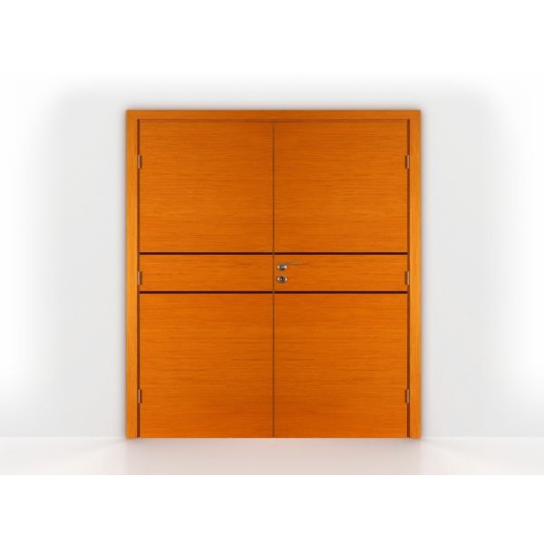 Teak Stripes Double Interior Door