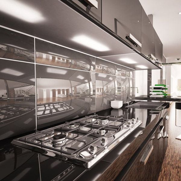 High Gloss Black Cabinet Doors