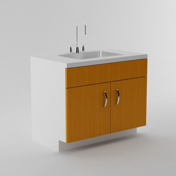 Vanity Sink Cabinet 26.5/30.5 inch High 20 3/4 inch Deep 39 inch Wide For One False Drawer Front & Two Doors