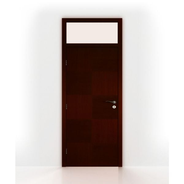 Wenge Checkers Glass Transom Interior Door