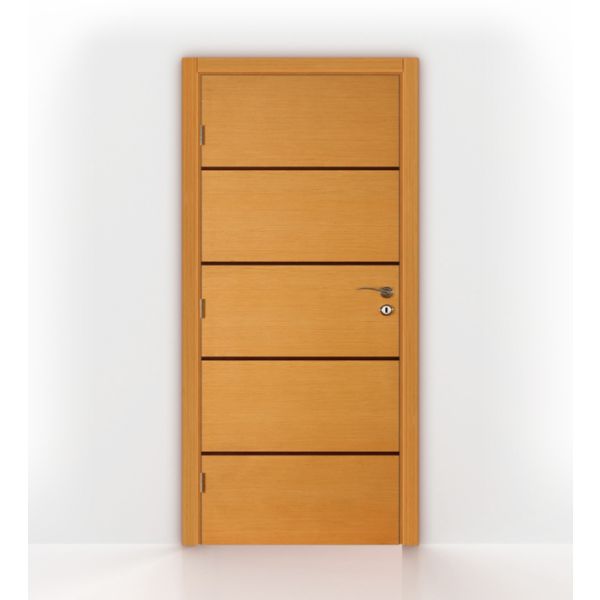 Modern Interior Door Light Oak Stripes