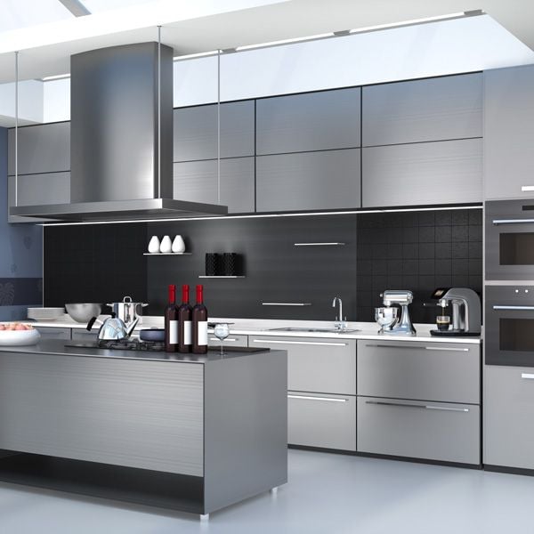 Brushed Aluminum - Real Aluminum Surface Cabinet Doors