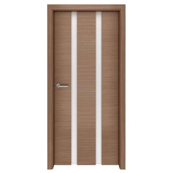 Canaletto Walnut Straight Grain Parallels Glass Interior Door