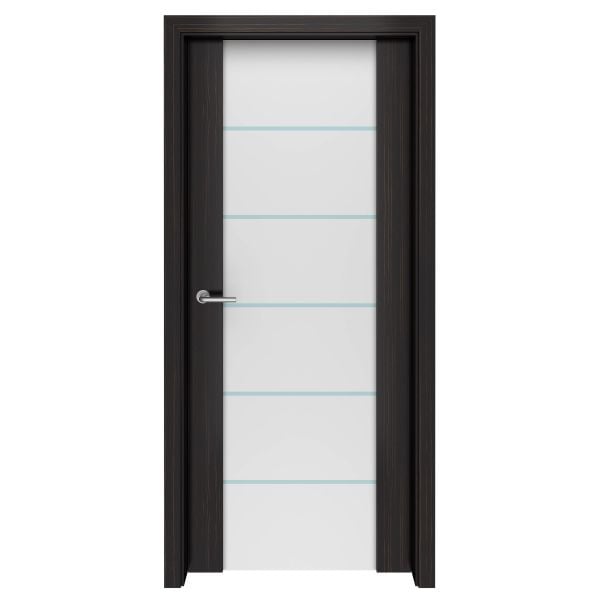 Dark Ebony Macassar Spindrift Glass Interior Door