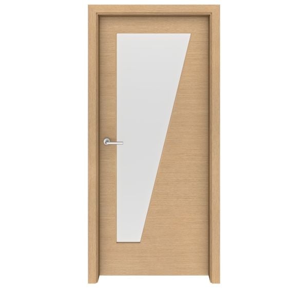Light Oak Seashore Glass Interior Door