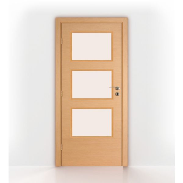 Bleached Oak Glass Interior Door