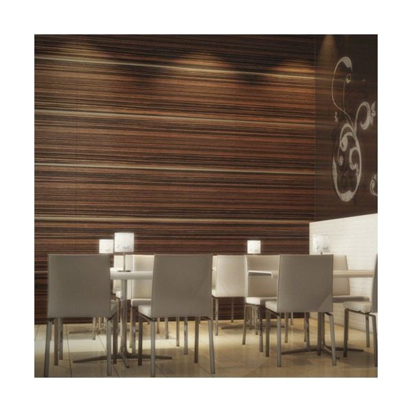 Ebony Macassar Wood Veneer Wall Panels