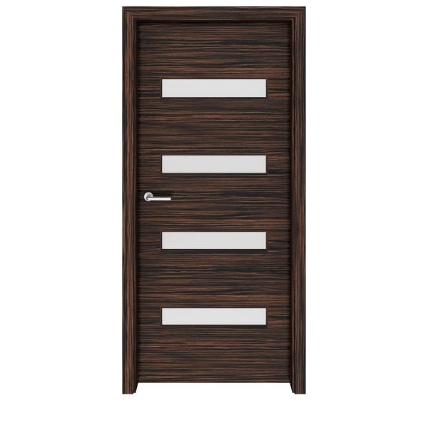 Ebony Macassar Aspen Glass Interior Door