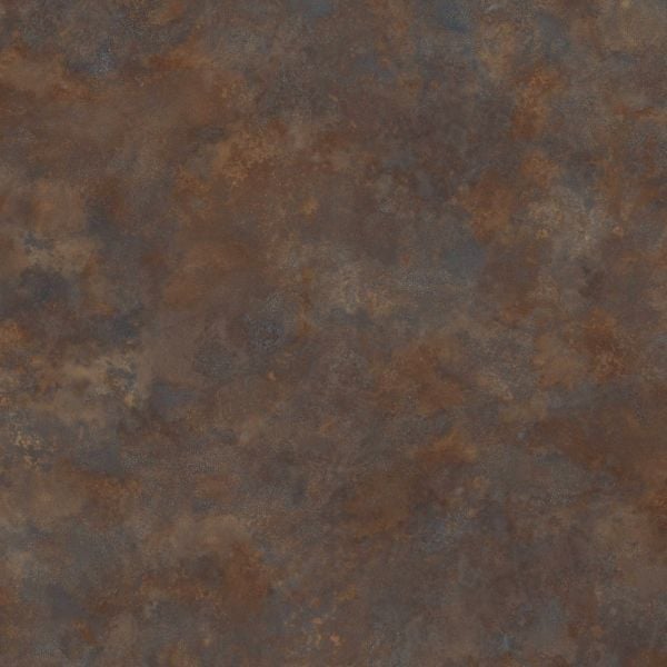 Rust textured cabinet door with oxidized metal stucco finish in dark charcoal and copper tones
