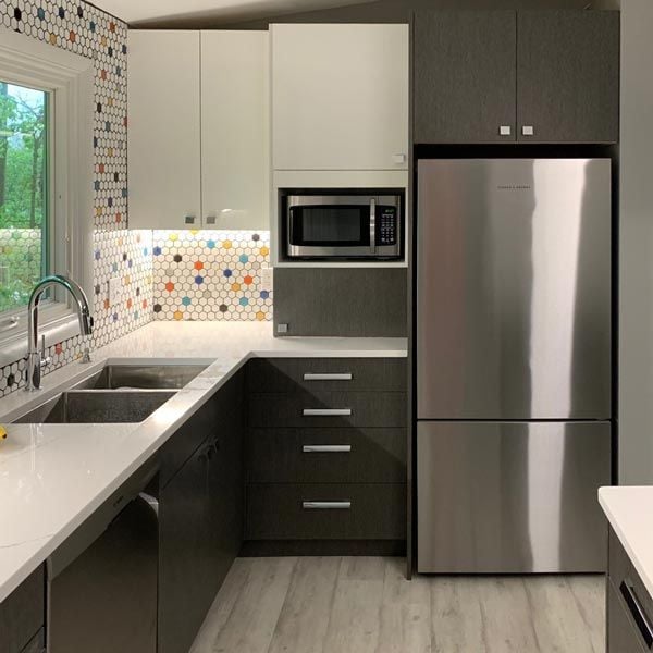 Grey Oak Wood Veneer Cabinet Doors