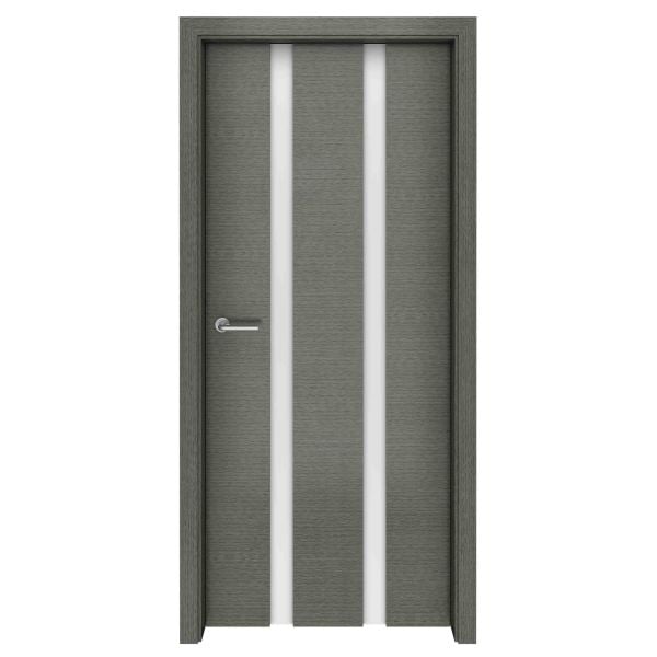 Grey Oak Parallels Glass Interior Door