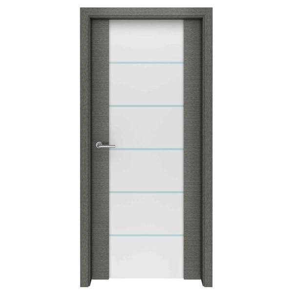 Grey Oak Spindrift Glass Interior Door