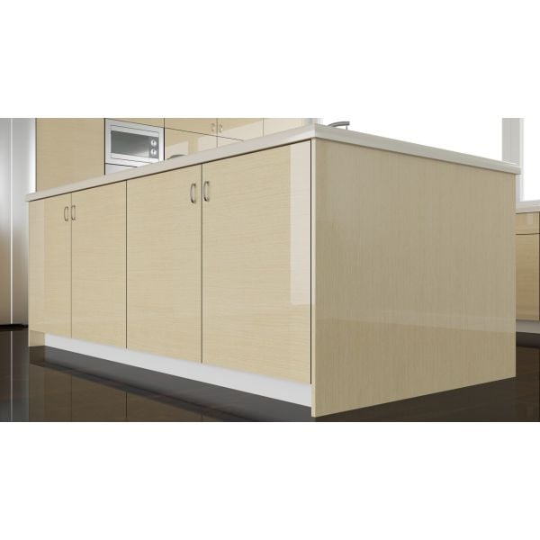 High Gloss Bleached Oak wood veneer cabinet doors