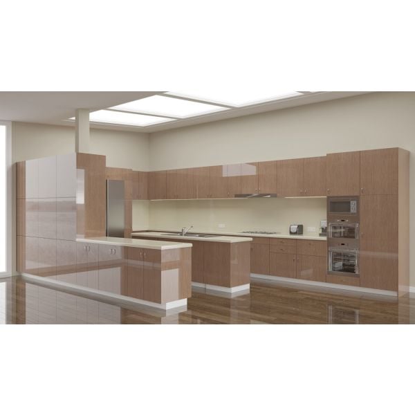 High Gloss Canaletto Walnut Rift Cut wood veneer cabinet doors