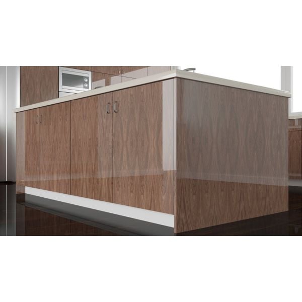 High Gloss European Walnut wood veneer cabinet doors
