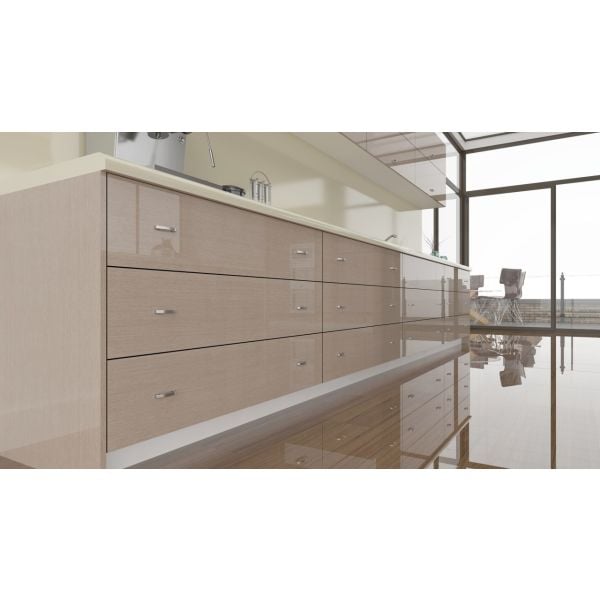 High Gloss Grey Ayous wood veneer cabinet doors