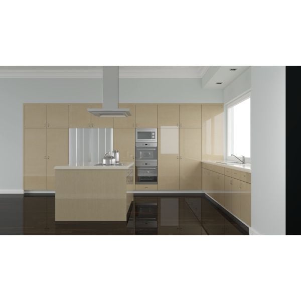 High Gloss Light Oak wood veneer cabinet doors
