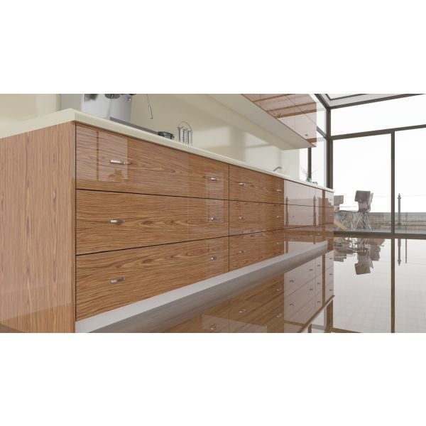 High Gloss Rosewood wood veneer cabinet doors