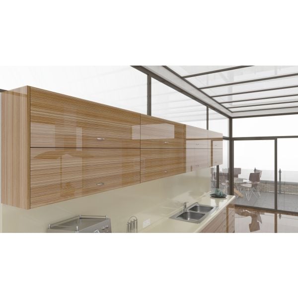 High Gloss Zebrawood wood veneer cabinet doors