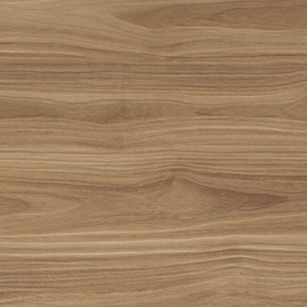 Okobo S160 textured wall panel laminate swatch with warm golden brown paulownia woodgrain