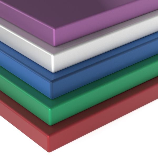 Angled view of matte lacquered cabinet door showing edge finish and smooth texture

