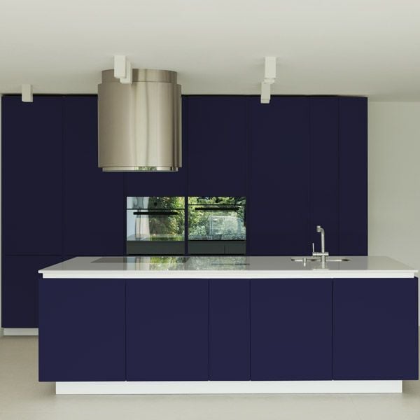 Space Blue Satin Smooth Cabinet Doors